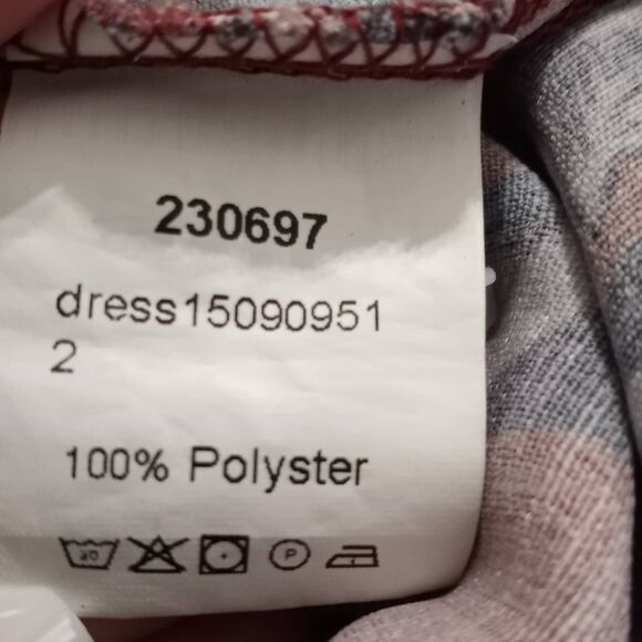 BURGUNDY FLORAL TUNIC DRESS SZ.S EUC - Picture 6 of 7